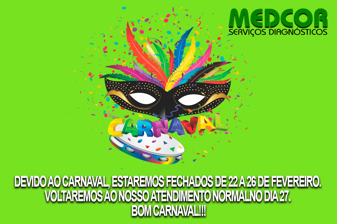 Devido ao Carnaval, estaremos fechados de 22 a 26 de fevereiro